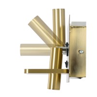 GLOBOSTAR® PALADIN 61358 Μοντέρνο Φωτιστικό Τοίχου - Απλίκα Ξενοδοχείου Reading Light με Φορτιστή USB 3A & Wireless 20W LED 6W 720lm 36° & 360° AC 220-240V IP20 Φυσικό Λευκό 4500K - Bridgelux COB Chip & TÜV SÜD Driver - Χρυσό Βούρτσας - Μ30 x