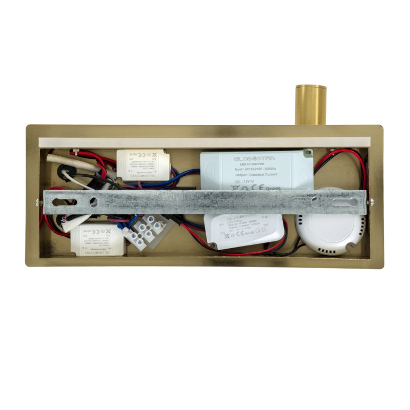 GLOBOSTAR® PALADIN 61358 Μοντέρνο Φωτιστικό Τοίχου - Απλίκα Ξενοδοχείου Reading Light με Φορτιστή USB 3A & Wireless 20W LED 6W 720lm 36° & 360° AC 220-240V IP20 Φυσικό Λευκό 4500K - Bridgelux COB Chip & TÜV SÜD Driver - Χρυσό Βούρτσας - Μ30 x