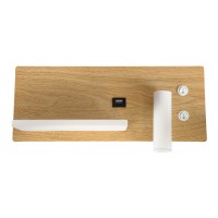 GLOBOSTAR® PALADIN 61359 Μοντέρνο Φωτιστικό Τοίχου - Απλίκα Ξενοδοχείου Reading Light με Φορτιστή USB 3A & Wireless 20W LED 6W 720lm 36° & 360° AC 220-240V IP20 Φυσικό Λευκό 4500K - Bridgelux COB Chip & TÜV SÜD Driver - Μπεζ & Λευκό - Μ30