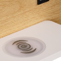 GLOBOSTAR® PALADIN 61359 Μοντέρνο Φωτιστικό Τοίχου - Απλίκα Ξενοδοχείου Reading Light με Φορτιστή USB 3A & Wireless 20W LED 6W 720lm 36° & 360° AC 220-240V IP20 Φυσικό Λευκό 4500K - Bridgelux COB Chip & TÜV SÜD Driver - Μπεζ & Λευκό - Μ30