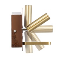 GLOBOSTAR® PALADIN 61361 Μοντέρνο Φωτιστικό Τοίχου - Απλίκα Ξενοδοχείου Reading Light με Φορτιστή USB 3A & Wireless 20W LED 6W 720lm 36° & 360° AC 220-240V IP20 Φυσικό Λευκό 4500K - Bridgelux COB Chip & TÜV SÜD Driver - Καφέ & Χρυσό Βούρτσ
