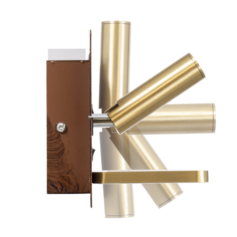 GLOBOSTAR® PALADIN 61361 Μοντέρνο Φωτιστικό Τοίχου - Απλίκα Ξενοδοχείου Reading Light με Φορτιστή USB 3A & Wireless 20W LED 6W 720lm 36° & 360° AC 220-240V IP20 Φυσικό Λευκό 4500K - Bridgelux COB Chip & TÜV SÜD Driver - Καφέ & Χρυσό Βούρτσ