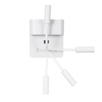 GLOBOSTAR® IBIS 61368 Μοντέρνο Φωτιστικό Τοίχου - Απλίκα Ξενοδοχείου Reading Light με Φορτιστή USB 3A LED 10W 1100lm 36° & 360° AC 220-240V IP20 Φυσικό Λευκό 4500K - Bridgelux COB Chip & TÜV SÜD Driver - Λευκό Ματ - Μ10 x Π6.1 x Υ18cm - 3 Χρόνια Ε