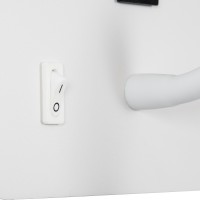 GLOBOSTAR® IBIS 61368 Μοντέρνο Φωτιστικό Τοίχου - Απλίκα Ξενοδοχείου Reading Light με Φορτιστή USB 3A LED 10W 1100lm 36° & 360° AC 220-240V IP20 Φυσικό Λευκό 4500K - Bridgelux COB Chip & TÜV SÜD Driver - Λευκό Ματ - Μ10 x Π6.1 x Υ18cm - 3 Χρόνια Ε