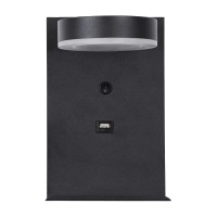 GLOBOSTAR® CROWN 61370 Μοντέρνο Φωτιστικό Τοίχου - Απλίκα Ξενοδοχείου Reading Light με Φορτιστή USB 3A LED 5W 550lm 120° AC 220-240V IP20 Φυσικό Λευκό 4500K - Bridgelux COB Chip & TÜV SÜD Driver - Μαύρο Ματ - Μ15 x Π15 x Υ23cm - 3 Χρόνια Εγγύηση