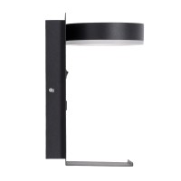 GLOBOSTAR® CROWN 61370 Μοντέρνο Φωτιστικό Τοίχου - Απλίκα Ξενοδοχείου Reading Light με Φορτιστή USB 3A LED 5W 550lm 120° AC 220-240V IP20 Φυσικό Λευκό 4500K - Bridgelux COB Chip & TÜV SÜD Driver - Μαύρο Ματ - Μ15 x Π15 x Υ23cm - 3 Χρόνια Εγγύηση