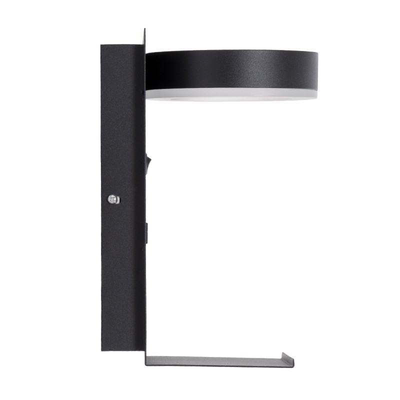 GLOBOSTAR® CROWN 61370 Μοντέρνο Φωτιστικό Τοίχου - Απλίκα Ξενοδοχείου Reading Light με Φορτιστή USB 3A LED 5W 550lm 120° AC 220-240V IP20 Φυσικό Λευκό 4500K - Bridgelux COB Chip & TÜV SÜD Driver - Μαύρο Ματ - Μ15 x Π15 x Υ23cm - 3 Χρόνια Εγγύηση