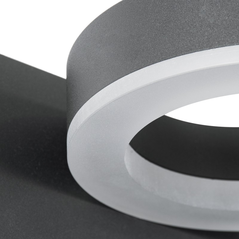 GLOBOSTAR® CROWN 61372 Μοντέρνο Φωτιστικό Τοίχου - Απλίκα Ξενοδοχείου Reading Light με Φορτιστή USB 3A LED 5W 550lm 120° AC 220-240V IP20 Φυσικό Λευκό 4500K - Bridgelux COB Chip & TÜV SÜD Driver - Γκρι Ανθρακί Ματ - Μ15 x Π15 x Υ23cm - 3 Χρόνια Εγγύησ