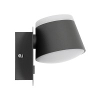 GLOBOSTAR® REGENCY 61378 Μοντέρνο Φωτιστικό Τοίχου - Απλίκα Ξενοδοχείου Reading Light με Φορτιστή USB 3A LED 16W 1840lm 120° AC 220-240V IP20 Φυσικό Λευκό 4500K - Bridgelux SMD Chip & TÜV SÜD Driver - Γκρι Ανθρακί Ματ - Μ16.5 x Π12 x Υ10cm - 3 Χρόνια