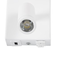 GLOBOSTAR® ROULETTE-R 61380 Μοντέρνο Φωτιστικό Τοίχου - Απλίκα Ξενοδοχείου Reading Light με Φορτιστή USB 3A & Ντουί 1 x E27 LED 3W 360lm 36° & 360° AC 220-240V IP20 Φυσικό Λευκό 4500K - Bridgelux COB Chip & TÜV SÜD Driver - Λευκό Ματ & Μπε
