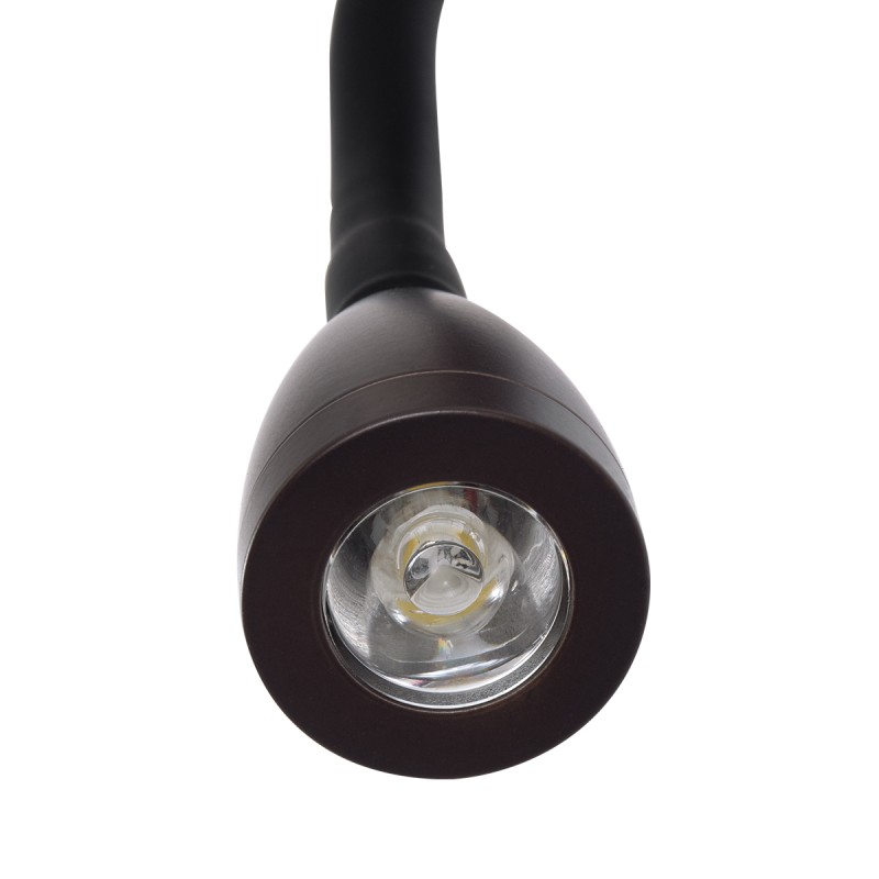 GLOBOSTAR® ROULETTE-S 61384 Μοντέρνο Φωτιστικό Τοίχου - Απλίκα Ξενοδοχείου Reading Light με Φορτιστή USB 3A & Ντουί 1 x E27 LED 3W 360lm 36° & 360° AC 220-240V IP20 Φυσικό Λευκό 4500K - Bridgelux COB Chip & TÜV SÜD Driver - Καφέ & Μπεζ - Μ