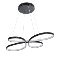 GLOBOSTAR® BUTTERFLY 61391 Μοντέρνο Κρεμαστό Φωτιστικό Οροφής LED 75W 8400lm 300° AC 220-240V IP20 Ρυθμιζόμενο Λευκό CCT με Χειριστήριο από 2700K έως 6000K Dimmable - Lumileds SMD Chip - Μαύρο Ματ - Μ70 x Π55 x Υ4cm - 3 Χρόνια Εγγύηση