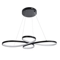 GLOBOSTAR® BUTTERFLY 61391 Μοντέρνο Κρεμαστό Φωτιστικό Οροφής LED 75W 8400lm 300° AC 220-240V IP20 Ρυθμιζόμενο Λευκό CCT με Χειριστήριο από 2700K έως 6000K Dimmable - Lumileds SMD Chip - Μαύρο Ματ - Μ70 x Π55 x Υ4cm - 3 Χρόνια Εγγύηση