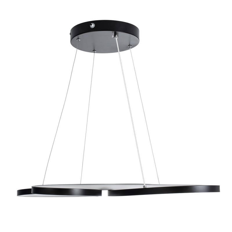 GLOBOSTAR® BUTTERFLY 61391 Μοντέρνο Κρεμαστό Φωτιστικό Οροφής LED 75W 8400lm 300° AC 220-240V IP20 Ρυθμιζόμενο Λευκό CCT με Χειριστήριο από 2700K έως 6000K Dimmable - Lumileds SMD Chip - Μαύρο Ματ - Μ70 x Π55 x Υ4cm - 3 Χρόνια Εγγύηση