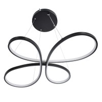 GLOBOSTAR® BUTTERFLY 61391 Μοντέρνο Κρεμαστό Φωτιστικό Οροφής LED 75W 8400lm 300° AC 220-240V IP20 Ρυθμιζόμενο Λευκό CCT με Χειριστήριο από 2700K έως 6000K Dimmable - Lumileds SMD Chip - Μαύρο Ματ - Μ70 x Π55 x Υ4cm - 3 Χρόνια Εγγύηση