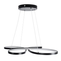 GLOBOSTAR® BUTTERFLY 61391 Μοντέρνο Κρεμαστό Φωτιστικό Οροφής LED 75W 8400lm 300° AC 220-240V IP20 Ρυθμιζόμενο Λευκό CCT με Χειριστήριο από 2700K έως 6000K Dimmable - Lumileds SMD Chip - Μαύρο Ματ - Μ70 x Π55 x Υ4cm - 3 Χρόνια Εγγύηση