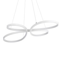 GLOBOSTAR® BUTTERFLY 61392 Μοντέρνο Κρεμαστό Φωτιστικό Οροφής LED 75W 8400lm 300° AC 220-240V IP20 Ρυθμιζόμενο Λευκό CCT με Χειριστήριο από 2700K έως 6000K Dimmable - Lumileds SMD Chip - Λευκό Ματ - Μ70 x Π55 x Υ4cm - 3 Χρόνια Εγγύηση