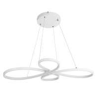 GLOBOSTAR® BUTTERFLY 61392 Μοντέρνο Κρεμαστό Φωτιστικό Οροφής LED 75W 8400lm 300° AC 220-240V IP20 Ρυθμιζόμενο Λευκό CCT με Χειριστήριο από 2700K έως 6000K Dimmable - Lumileds SMD Chip - Λευκό Ματ - Μ70 x Π55 x Υ4cm - 3 Χρόνια Εγγύηση