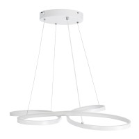 GLOBOSTAR® BUTTERFLY 61392 Μοντέρνο Κρεμαστό Φωτιστικό Οροφής LED 75W 8400lm 300° AC 220-240V IP20 Ρυθμιζόμενο Λευκό CCT με Χειριστήριο από 2700K έως 6000K Dimmable - Lumileds SMD Chip - Λευκό Ματ - Μ70 x Π55 x Υ4cm - 3 Χρόνια Εγγύηση
