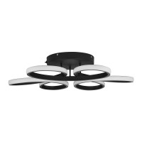 GLOBOSTAR® MARGARET 61400 Μοντέρνο Φωτιστικό Οροφής LED 54W 6210lm 360° AC 220-240V IP20 Ρυθμιζόμενο Λευκό CCT με Χειριστήριο από 2700K έως 6000K Dimmable - Lumileds SMD Chip - Μαύρο Ματ - Μ57 x Π57 x Υ12cm - 3 Χρόνια Εγγύηση