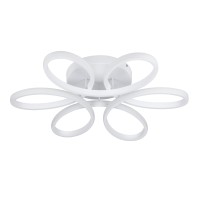 GLOBOSTAR® MARGARET 61401 Μοντέρνο Φωτιστικό Οροφής LED 54W 6210lm 360° AC 220-240V IP20 Ρυθμιζόμενο Λευκό CCT με Χειριστήριο από 2700K έως 6000K Dimmable - Lumileds SMD Chip - Λευκό Ματ - Μ57 x Π57 x Υ12cm - 3 Χρόνια Εγγύηση