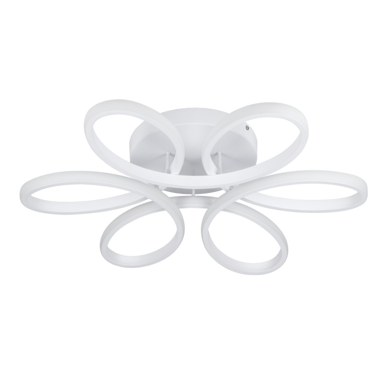 GLOBOSTAR® MARGARET 61401 Μοντέρνο Φωτιστικό Οροφής LED 54W 6210lm 360° AC 220-240V IP20 Ρυθμιζόμενο Λευκό CCT με Χειριστήριο από 2700K έως 6000K Dimmable - Lumileds SMD Chip - Λευκό Ματ - Μ57 x Π57 x Υ12cm - 3 Χρόνια Εγγύηση