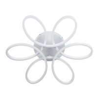 GLOBOSTAR® MARGARET 61401 Μοντέρνο Φωτιστικό Οροφής LED 54W 6210lm 360° AC 220-240V IP20 Ρυθμιζόμενο Λευκό CCT με Χειριστήριο από 2700K έως 6000K Dimmable - Lumileds SMD Chip - Λευκό Ματ - Μ57 x Π57 x Υ12cm - 3 Χρόνια Εγγύηση