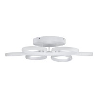 GLOBOSTAR® MARGARET 61401 Μοντέρνο Φωτιστικό Οροφής LED 54W 6210lm 360° AC 220-240V IP20 Ρυθμιζόμενο Λευκό CCT με Χειριστήριο από 2700K έως 6000K Dimmable - Lumileds SMD Chip - Λευκό Ματ - Μ57 x Π57 x Υ12cm - 3 Χρόνια Εγγύηση