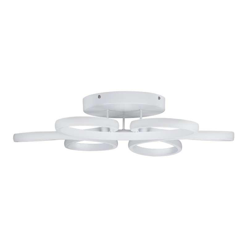 GLOBOSTAR® MARGARET 61401 Μοντέρνο Φωτιστικό Οροφής LED 54W 6210lm 360° AC 220-240V IP20 Ρυθμιζόμενο Λευκό CCT με Χειριστήριο από 2700K έως 6000K Dimmable - Lumileds SMD Chip - Λευκό Ματ - Μ57 x Π57 x Υ12cm - 3 Χρόνια Εγγύηση