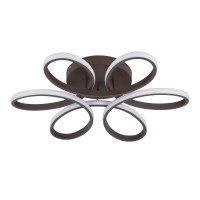 GLOBOSTAR® MARGARET 61402 Μοντέρνο Φωτιστικό Οροφής LED 54W 6210lm 360° AC 220-240V IP20 Ρυθμιζόμενο Λευκό CCT με Χειριστήριο από 2700K έως 6000K Dimmable - Lumileds SMD Chip - Καφέ Ματ - Μ57 x Π57 x Υ12cm - 3 Χρόνια Εγγύηση