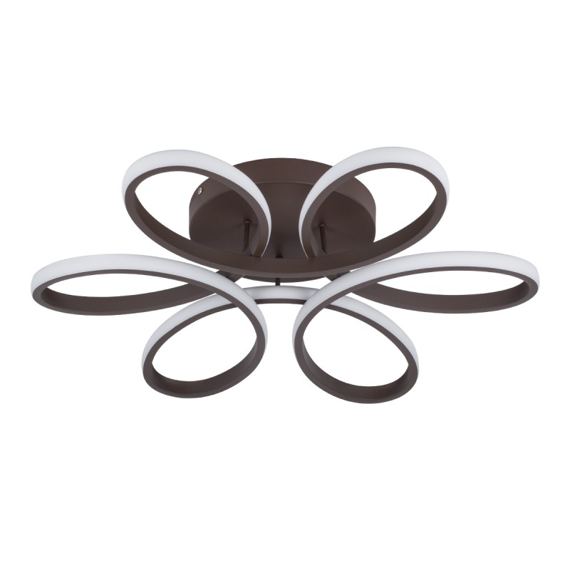 GLOBOSTAR® MARGARET 61402 Μοντέρνο Φωτιστικό Οροφής LED 54W 6210lm 360° AC 220-240V IP20 Ρυθμιζόμενο Λευκό CCT με Χειριστήριο από 2700K έως 6000K Dimmable - Lumileds SMD Chip - Καφέ Ματ - Μ57 x Π57 x Υ12cm - 3 Χρόνια Εγγύηση