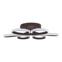 GLOBOSTAR® MARGARET 61402 Μοντέρνο Φωτιστικό Οροφής LED 54W 6210lm 360° AC 220-240V IP20 Ρυθμιζόμενο Λευκό CCT με Χειριστήριο από 2700K έως 6000K Dimmable - Lumileds SMD Chip - Καφέ Ματ - Μ57 x Π57 x Υ12cm - 3 Χρόνια Εγγύηση