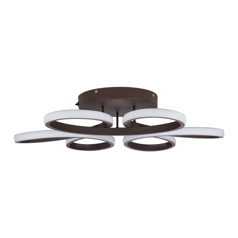 GLOBOSTAR® MARGARET 61402 Μοντέρνο Φωτιστικό Οροφής LED 54W 6210lm 360° AC 220-240V IP20 Ρυθμιζόμενο Λευκό CCT με Χειριστήριο από 2700K έως 6000K Dimmable - Lumileds SMD Chip - Καφέ Ματ - Μ57 x Π57 x Υ12cm - 3 Χρόνια Εγγύηση