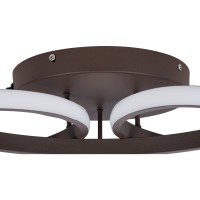 GLOBOSTAR® MARGARET 61402 Μοντέρνο Φωτιστικό Οροφής LED 54W 6210lm 360° AC 220-240V IP20 Ρυθμιζόμενο Λευκό CCT με Χειριστήριο από 2700K έως 6000K Dimmable - Lumileds SMD Chip - Καφέ Ματ - Μ57 x Π57 x Υ12cm - 3 Χρόνια Εγγύηση