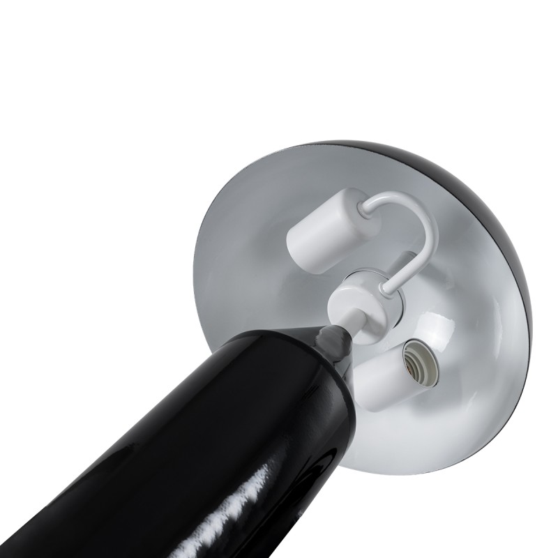 GLOBOSTAR® URANUS-S 61449 Μοντέρνο Επιτραπέζιο Φωτιστικό Πορτατίφ με Ντουί 2 x E27 AC 220-240V IP20 - Μαύρο - Μ25 x Π25 x Υ39cm