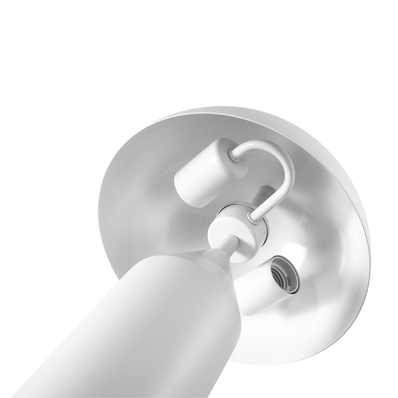GLOBOSTAR® URANUS-S 61450 Μοντέρνο Επιτραπέζιο Φωτιστικό Πορτατίφ με Ντουί 2 x E27 AC 220-240V IP20 - Λευκό - Μ25 x Π25 x Υ39cm