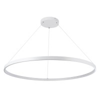 GLOBOSTAR® DIAMOND 61518 Μοντέρνο Κρεμαστό Φωτιστικό Οροφής LED 75W 8400lm 360° AC 220-240V IP20 Ρυθμιζόμενο Λευκό CCT με Χειριστήριο από 2700K έως 6000K Dimmable - Lumileds SMD Chip - Λευκό Ματ - Μ100 x Π100 x Υ90cm - 3 Χρόνια Εγγύηση