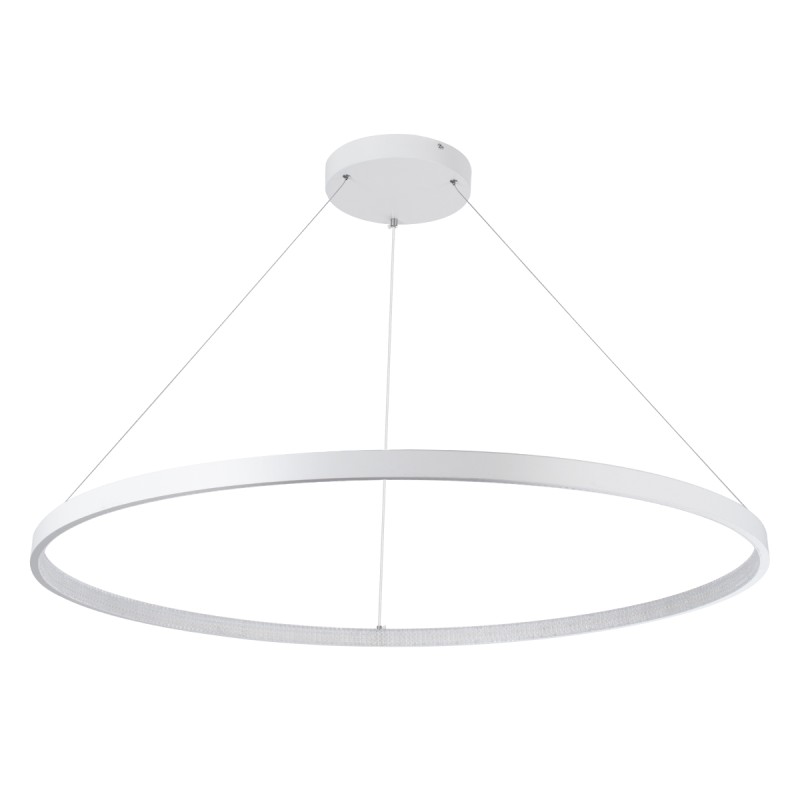 GLOBOSTAR® DIAMOND 61518 Μοντέρνο Κρεμαστό Φωτιστικό Οροφής LED 75W 8400lm 360° AC 220-240V IP20 Ρυθμιζόμενο Λευκό CCT με Χειριστήριο από 2700K έως 6000K Dimmable - Lumileds SMD Chip - Λευκό Ματ - Μ100 x Π100 x Υ90cm - 3 Χρόνια Εγγύηση