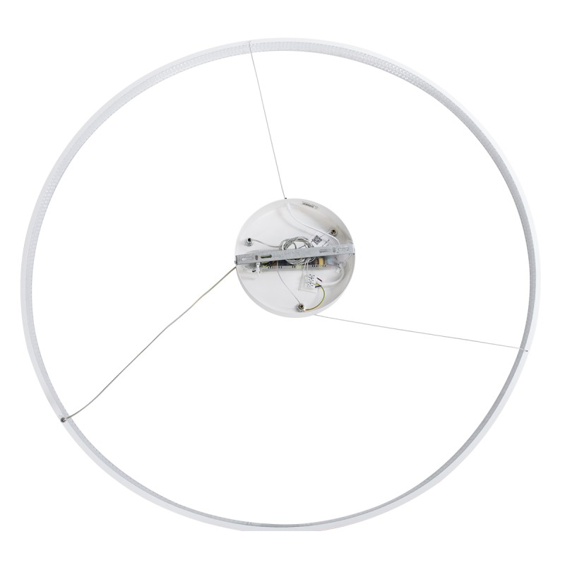 GLOBOSTAR® DIAMOND 61518 Μοντέρνο Κρεμαστό Φωτιστικό Οροφής LED 75W 8400lm 360° AC 220-240V IP20 Ρυθμιζόμενο Λευκό CCT με Χειριστήριο από 2700K έως 6000K Dimmable - Lumileds SMD Chip - Λευκό Ματ - Μ100 x Π100 x Υ90cm - 3 Χρόνια Εγγύηση