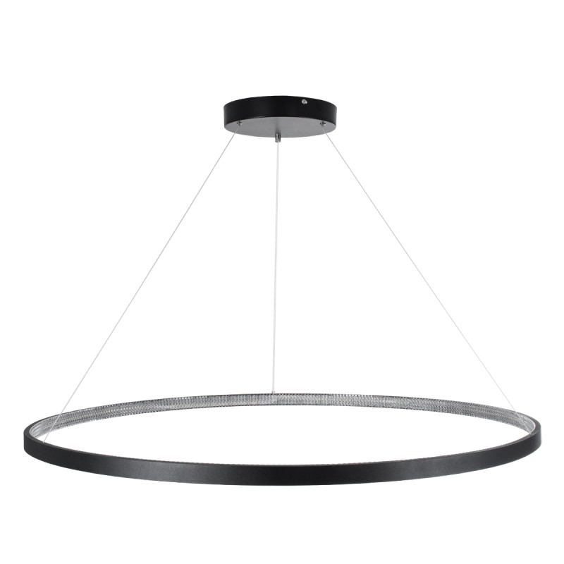 GLOBOSTAR® DIAMOND 61519 Μοντέρνο Κρεμαστό Φωτιστικό Οροφής LED 75W 8400lm 360° AC 220-240V IP20 Ρυθμιζόμενο Λευκό CCT με Χειριστήριο από 2700K έως 6000K Dimmable - Lumileds SMD Chip - Μαύρο Ματ - Μ100 x Π100 x Υ90cm - 3 Χρόνια Εγγύηση