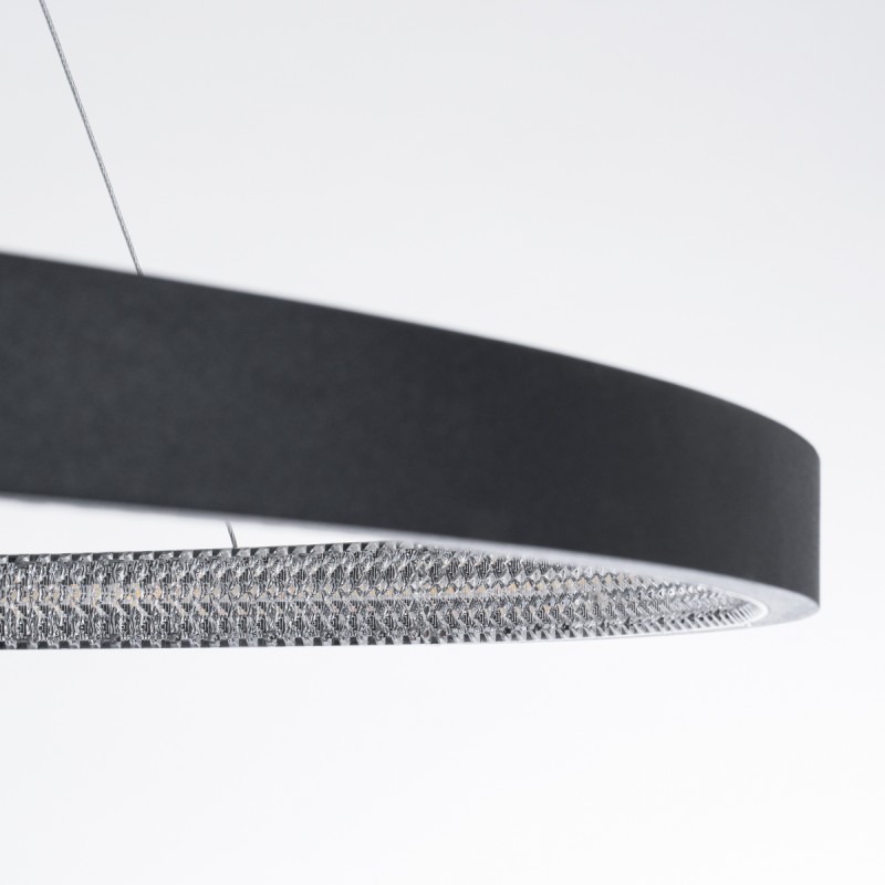 GLOBOSTAR® DIAMOND 61519 Μοντέρνο Κρεμαστό Φωτιστικό Οροφής LED 75W 8400lm 360° AC 220-240V IP20 Ρυθμιζόμενο Λευκό CCT με Χειριστήριο από 2700K έως 6000K Dimmable - Lumileds SMD Chip - Μαύρο Ματ - Μ100 x Π100 x Υ90cm - 3 Χρόνια Εγγύηση