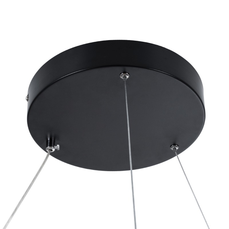 GLOBOSTAR® DIAMOND 61519 Μοντέρνο Κρεμαστό Φωτιστικό Οροφής LED 75W 8400lm 360° AC 220-240V IP20 Ρυθμιζόμενο Λευκό CCT με Χειριστήριο από 2700K έως 6000K Dimmable - Lumileds SMD Chip - Μαύρο Ματ - Μ100 x Π100 x Υ90cm - 3 Χρόνια Εγγύηση