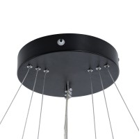 GLOBOSTAR® DIAMOND TRIO 61523 Μοντέρνο Κρεμαστό Φωτιστικό Οροφής LED 100W 11200lm 360° AC 220-240V IP20 Ρυθμιζόμενο Λευκό CCT με Χειριστήριο από 2700K έως 6000K Dimmable - Lumileds SMD Chip - Μαύρο Ματ - Μ90 x Π90 x Υ90cm - 3 Χρόνια Εγγύηση