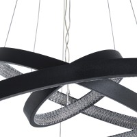 GLOBOSTAR® DIAMOND TRIO 61523-DECO Μοντέρνο Κρεμαστό Φωτιστικό Οροφής LED 100W 11200lm 360° AC 220-240V IP20 Ρυθμιζόμενο Λευκό CCT με Χειριστήριο από 2700K έως 6000K Dimmable - Lumileds SMD Chip - Μαύρο Ματ - Μ90 x Π90 x Υ90cm - 3 Χρόνια Εγγύηση