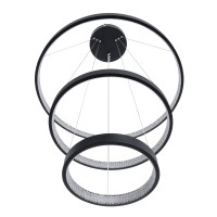 GLOBOSTAR® DIAMOND TRIO 61523-DECO Μοντέρνο Κρεμαστό Φωτιστικό Οροφής LED 100W 11200lm 360° AC 220-240V IP20 Ρυθμιζόμενο Λευκό CCT με Χειριστήριο από 2700K έως 6000K Dimmable - Lumileds SMD Chip - Μαύρο Ματ - Μ90 x Π90 x Υ90cm - 3 Χρόνια Εγγύηση