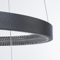 GLOBOSTAR® DIAMOND TRIO 61523-DECO Μοντέρνο Κρεμαστό Φωτιστικό Οροφής LED 100W 11200lm 360° AC 220-240V IP20 Ρυθμιζόμενο Λευκό CCT με Χειριστήριο από 2700K έως 6000K Dimmable - Lumileds SMD Chip - Μαύρο Ματ - Μ90 x Π90 x Υ90cm - 3 Χρόνια Εγγύηση