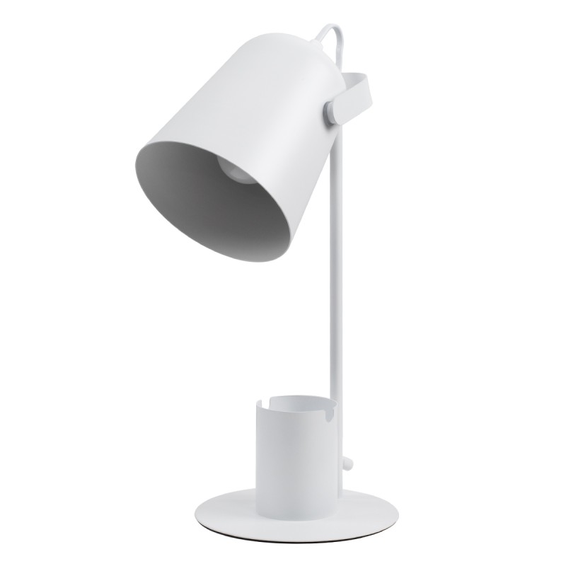 GLOBOSTAR® PENCASE 61564 Μοντέρνο Επιτραπέζιο Φωτιστικό Πορτατίφ με Ντουί 1 x E27 AC 220-240V IP20 - Λευκό - Μ12 x Π15 x Υ38cm