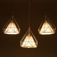GLOBOSTAR® EIFFEL 61570 Vintage Κρεμαστό Φωτιστικό Οροφής με Ντουί 3 x E27 AC 220-240V IP20 - Λευκό - Μ68 x Π25 x Υ130cm