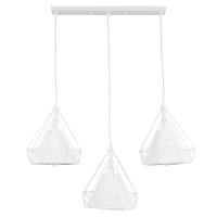 GLOBOSTAR® EIFFEL 61570 Vintage Κρεμαστό Φωτιστικό Οροφής με Ντουί 3 x E27 AC 220-240V IP20 - Λευκό - Μ68 x Π25 x Υ130cm