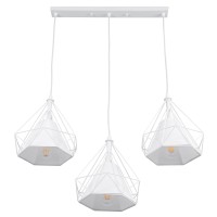 GLOBOSTAR® EIFFEL 61570 Vintage Κρεμαστό Φωτιστικό Οροφής με Ντουί 3 x E27 AC 220-240V IP20 - Λευκό - Μ68 x Π25 x Υ130cm